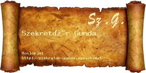 Szekretár Gunda névjegykártya